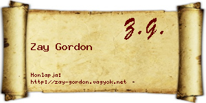 Zay Gordon névjegykártya